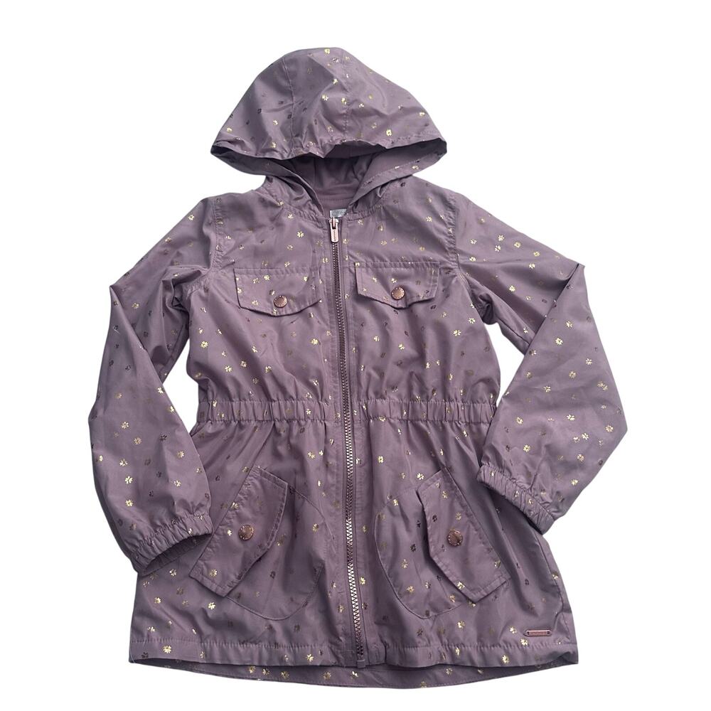 Tahari Girls Size 7 Pink Floral Lined Trench Coat